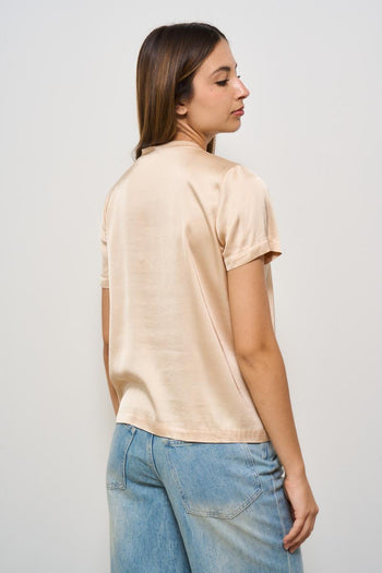 T-shirt donna girocollo champagne - 5