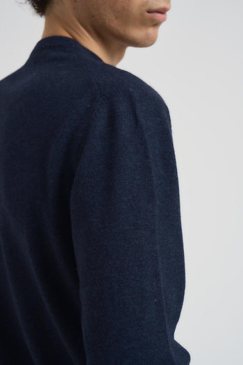 Maglia uomo girocollo blu denim. - 5