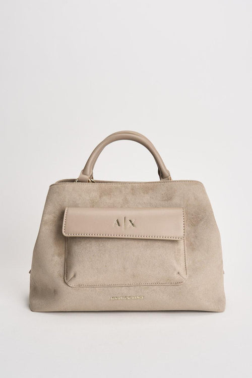 Borsa donna a mano in suede beige
