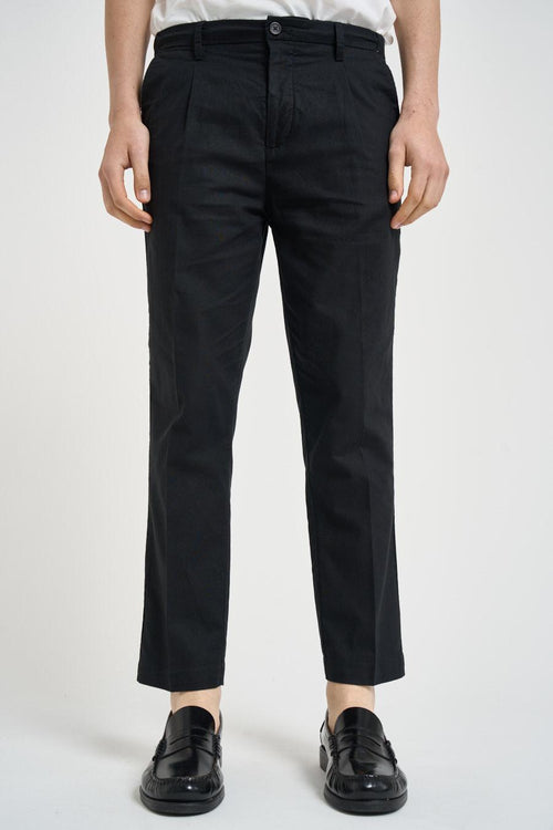 Pantalone uomo in lino nero