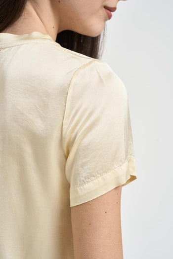 Blusa donna satinata gialla - 4