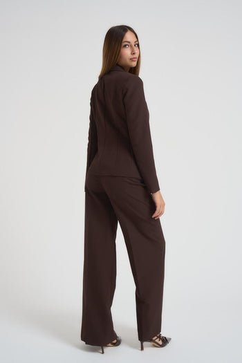 Giacca donna monopetto marrone - 3