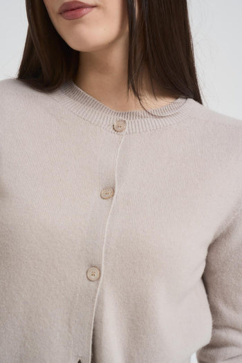 Set cardigan donna e t-shirt gesso - 4