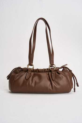 Borsa donna con coulisse marrone - 7