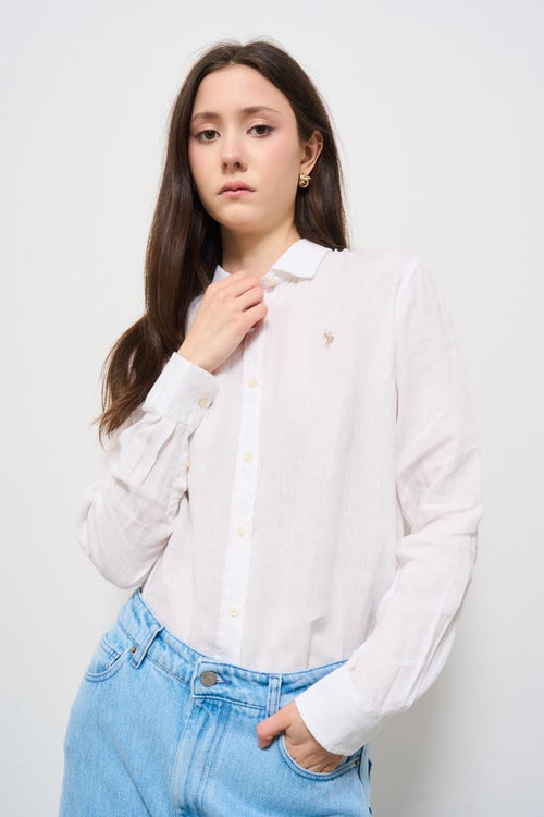 Camicia donna in lino bianca