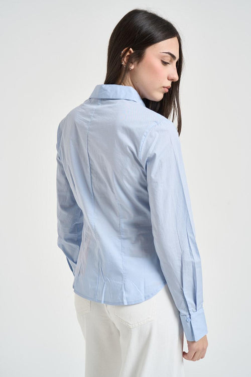 Camicia donna con strass celeste - 2