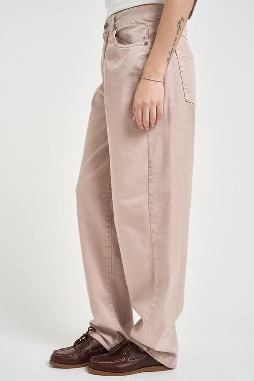 Jeans donna balloon in denim rosa cipria - 2