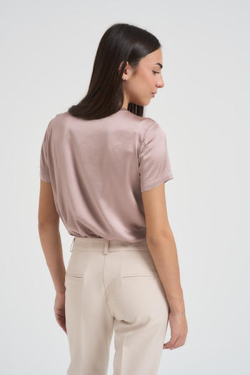 T-shirt donna girocollo rosa - 4