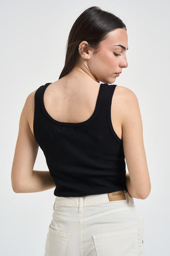 Top donna a costine nero - 3