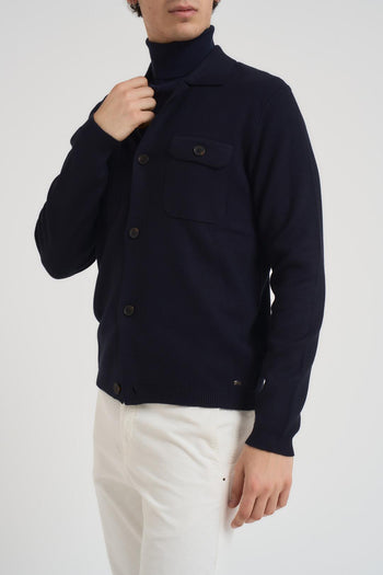 Cardigan in maglia uomo blu notte - 3