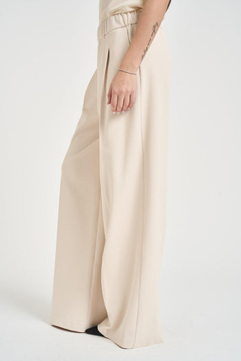 Pantalone donna a palazzo panna - 4