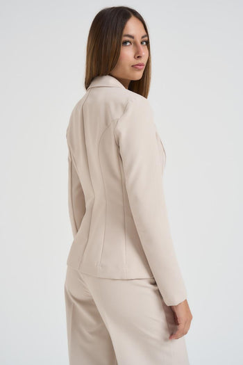 Giacca donna monopetto panna - 6