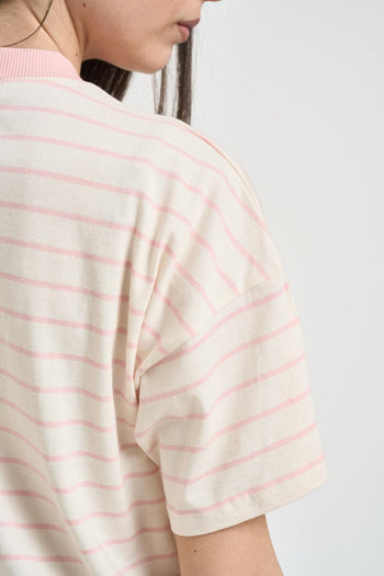 T-shirt donna a righe rosa - 4