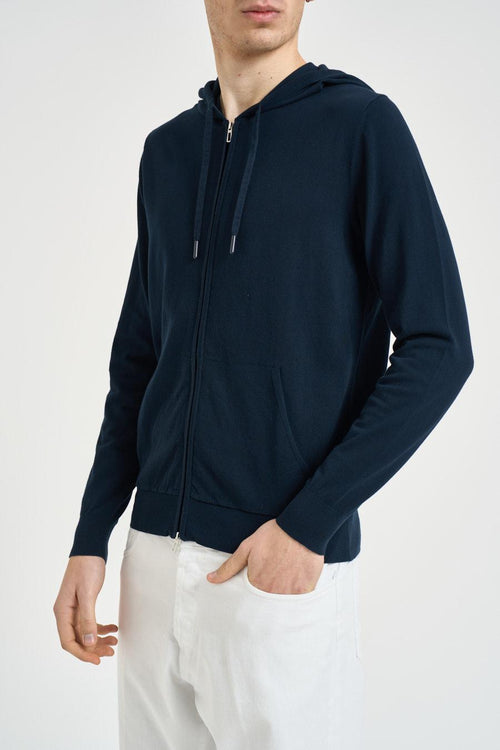 Felpa uomo in maglia blu notte - 2