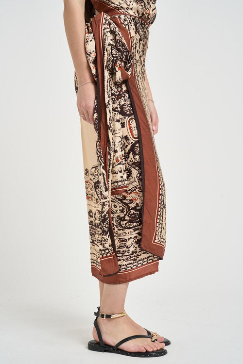 Gonna donna midi a portafoglio fantasia paisley - 2