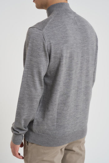 Maglia uomo con zip grigio - 5