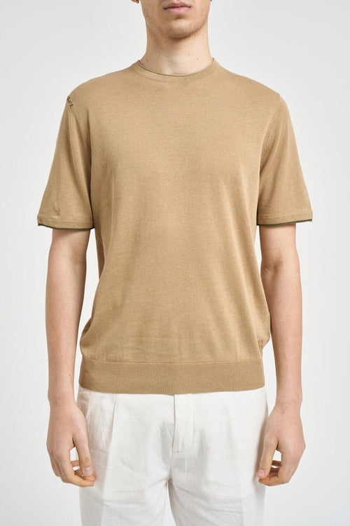 T-shirt uomo in maglia beige