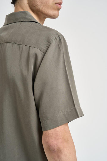 Camicia uomo manica corta verde salvia - 4