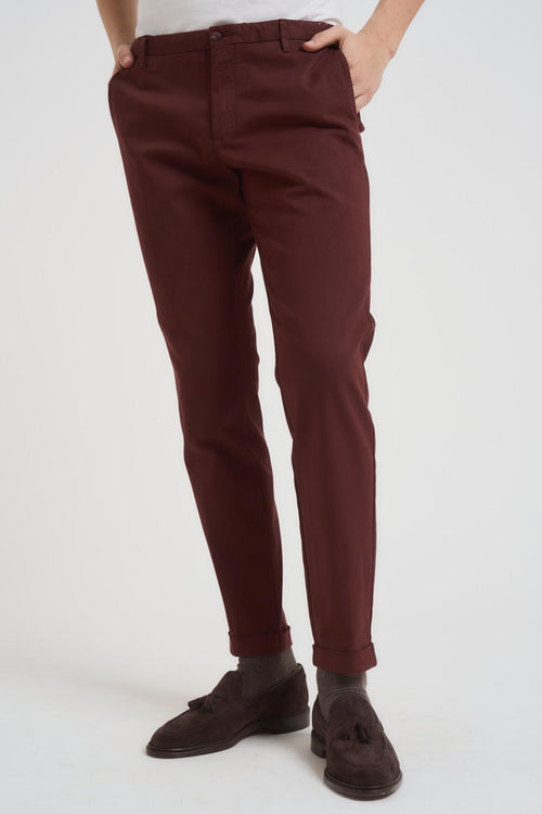Pantalone uomo dritto bordeaux