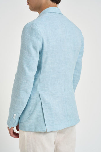 Giacca uomo effetto mélange azzurra - 6
