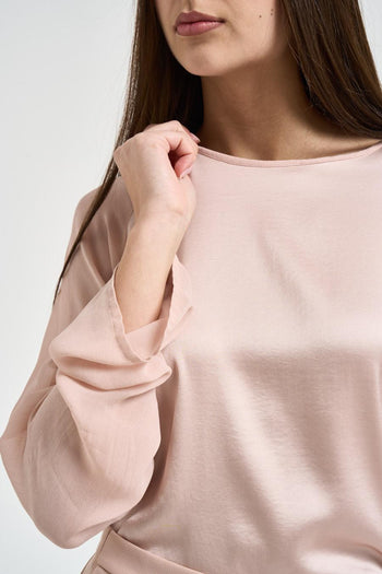 Blusa donna manica svasata cipria - 3