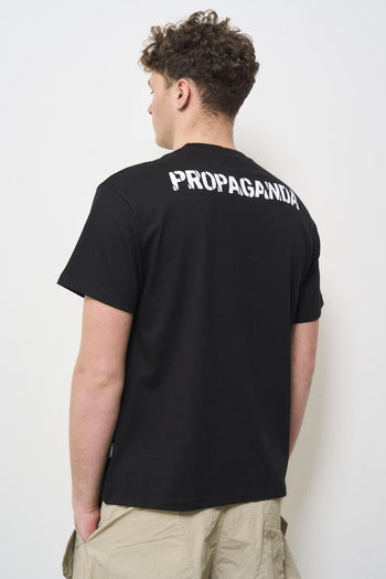 T-shirt uomo girocollo nera con stampa serpente - 5