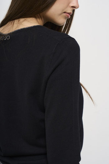 Cardigan in maglia donna nero - 4