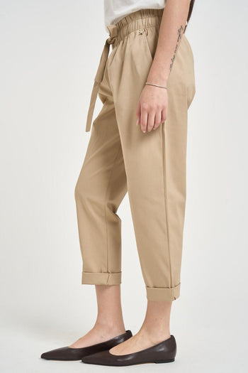 Pantalone donna cropped beige - 3