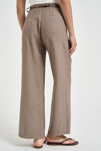 Pantalone donna fluido tortora - 3