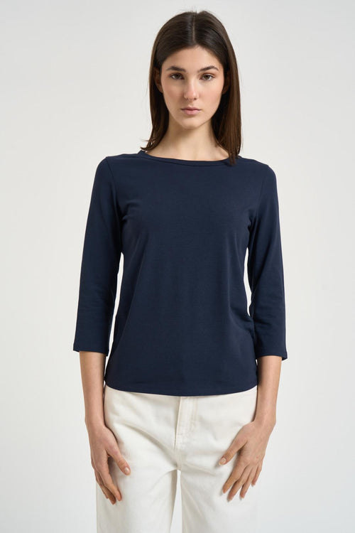 T-shirt donna maniche 3/4 blu