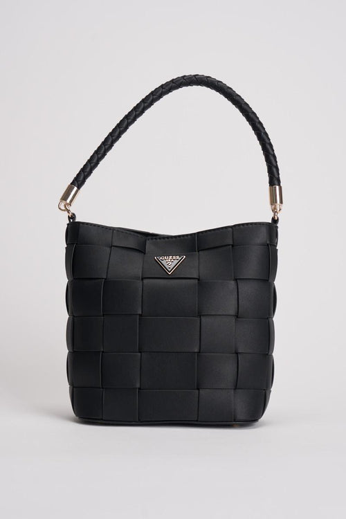 Borsa donna secchiello in ecopelle nera