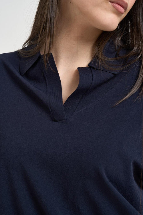 Polo donna manica corta blu - 2