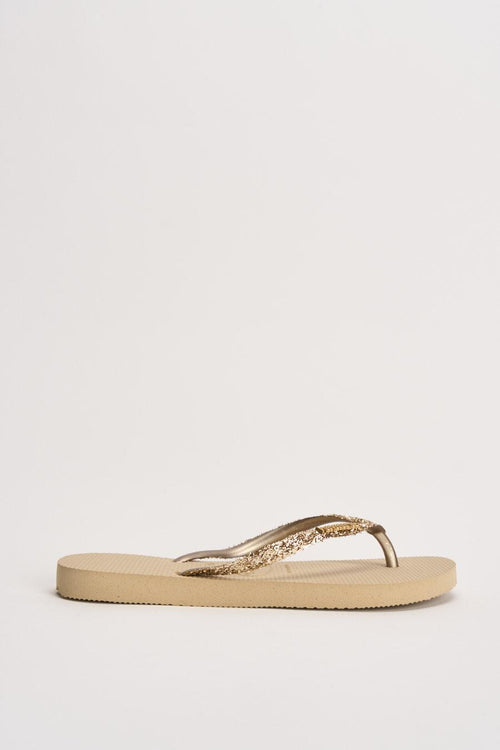 Infradito donna con glitter oro