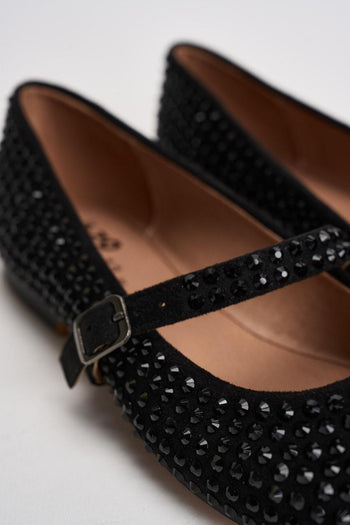 Ballerina donna con strass nera - 5