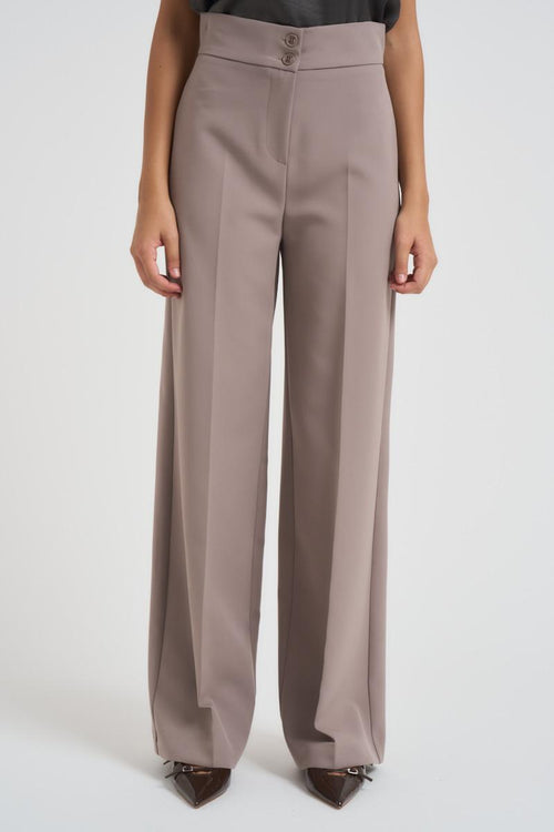 Pantalone donna dritto tortora