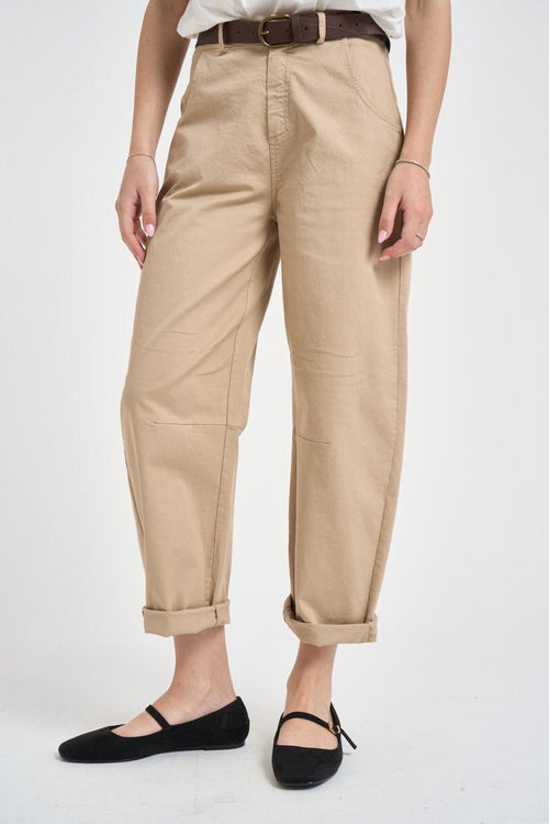 Pantalone donna balloon sabbia - 2