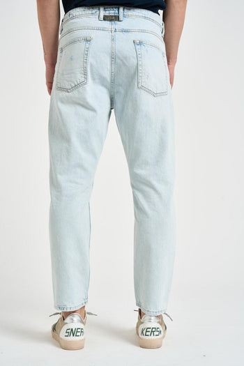 Jeans uomo Yellowstone in denim chiaro con rotture. - 6