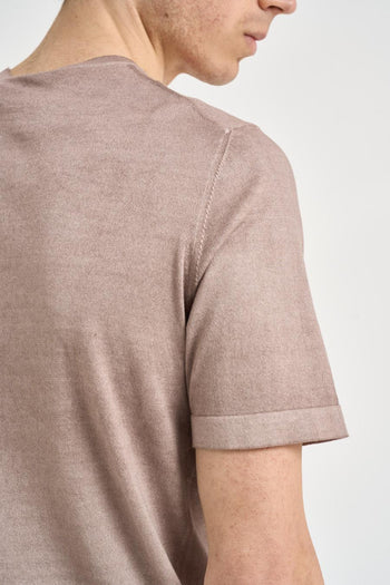 T-shirt uomo in maglia tortora - 4