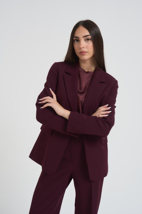 Giacca donna monopetto bordeaux - 2