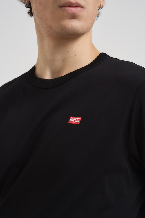 T-shirt uomo girocollo nera con logo - 2