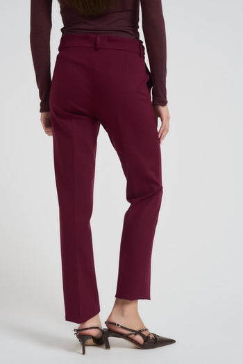 Pantalone donna skinny bordeaux - 4