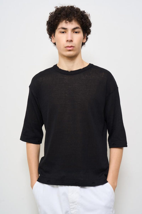 T-shirt uomo girocollo nero