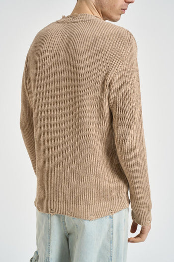 Maglia uomo con rotture beige - 5