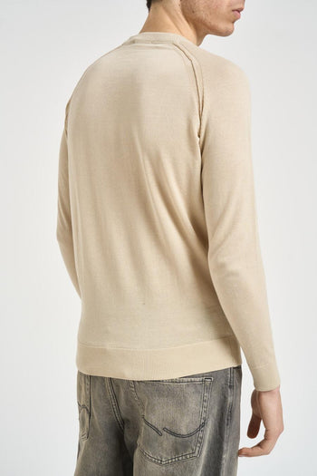 Maglia uomo girocollo beige - 3