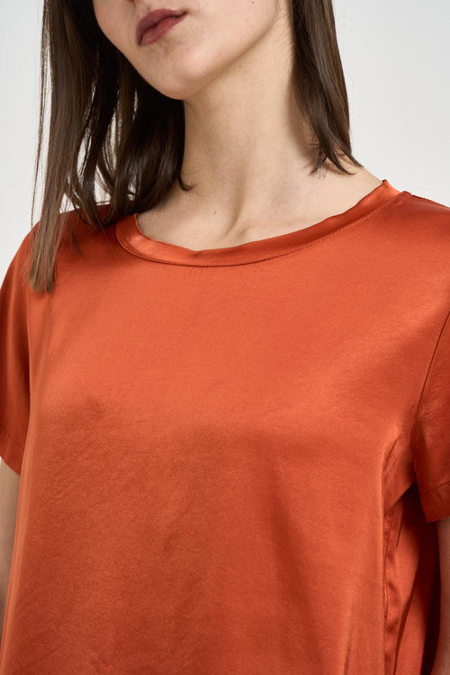 Blusa donna satinata arancione - 2