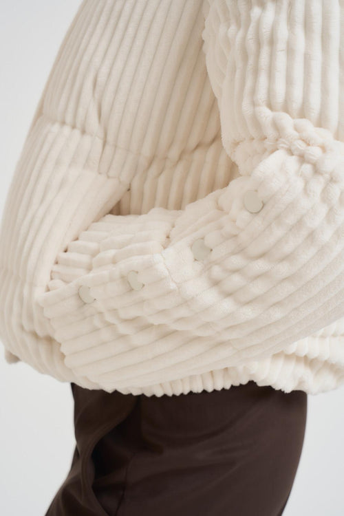 Piumino donna in velluto bianco - 2