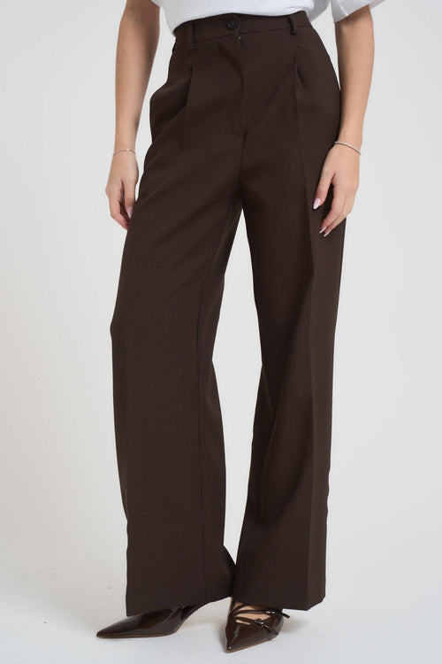 Pantalone donna a palazzo marrone - 2