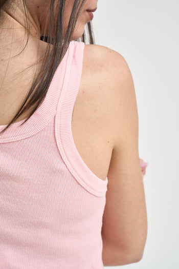 Top donna in cotone rosa - 4