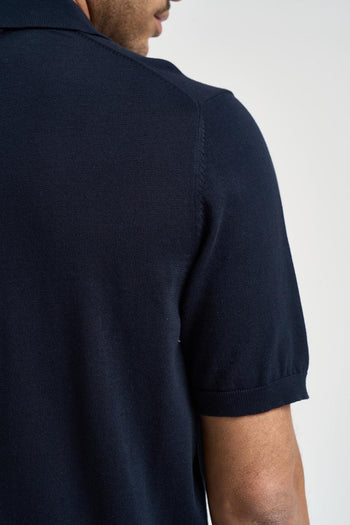 Polo uomo in maglia blu notte - 5