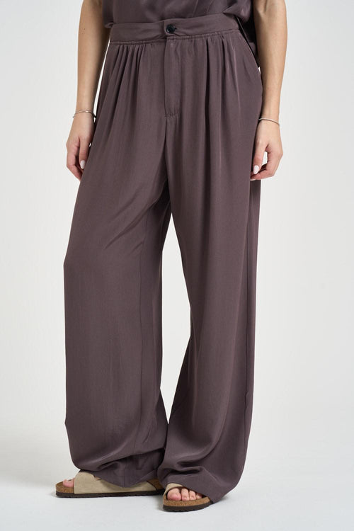 Pantalone donna a palazzo malva